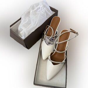 Elegant White Strappy Women's Heels